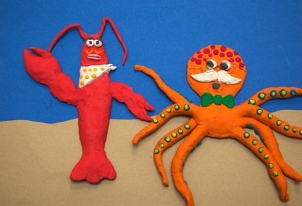 film still with Loretta Lobster and Doctorpus